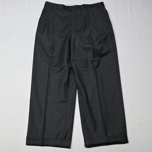 Zanella | Pants | Zanella 34x29 Gray Windowpane Flannel Wool Austin Pleated  Cuffed Dress Pants | Poshmark